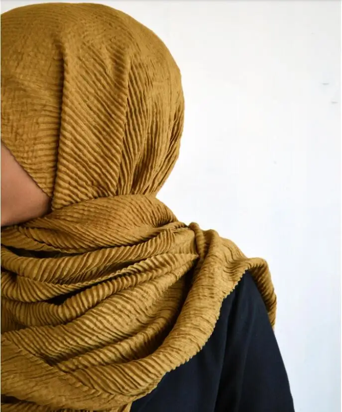 Плиссированный шарф visose hijabs большого размера элегантная шаль простой