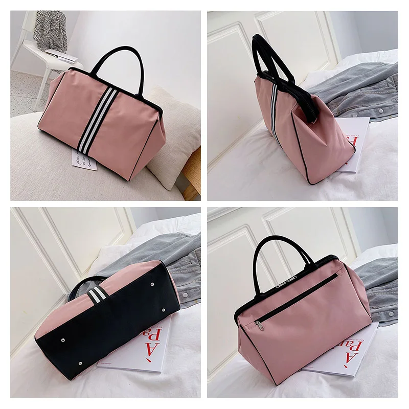 WOBAG модная полосатая Женская дорожная сумка выходные спортивные сумки для