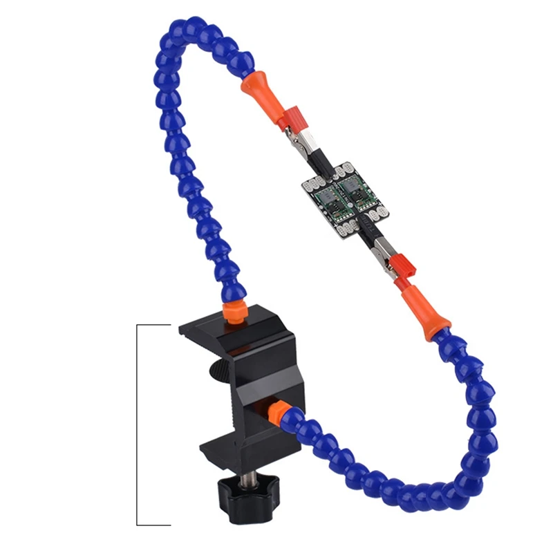

New Table Clamp Soldering Holder 2Pc Flexible Arms Alligator Clips Bench Vise Aluminum Soldering Station Welding Repair Tool