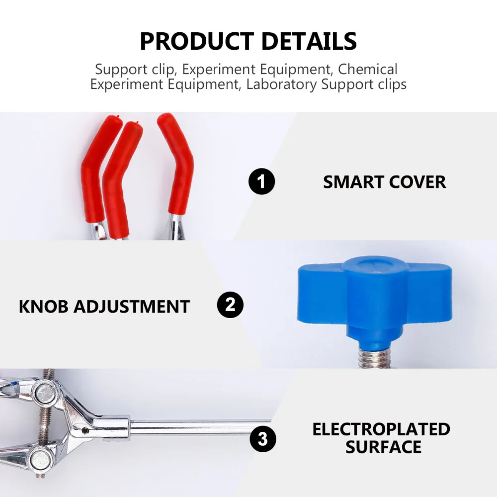 

1Pc Flask Clip Tube Clamp Beaker Holder Clamp Range Three Prong Clamp