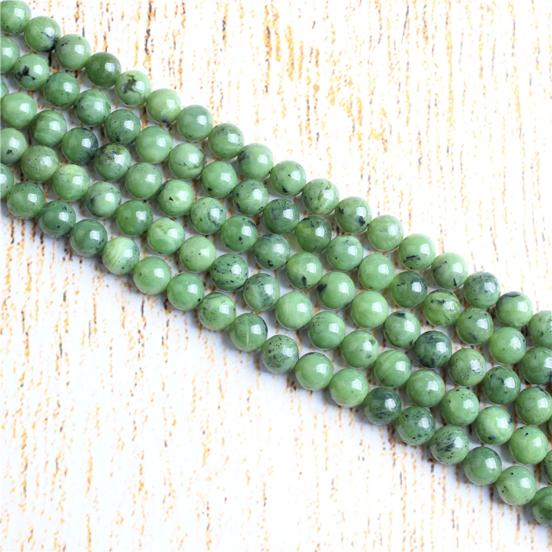 

4 6 8 10 12 mm Plus Jade Beads Natural Stones Round Loose Beads For Jewelry Making Bracelet Necklace Diy