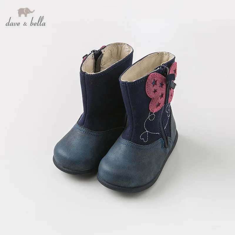

DB11883 Dave Bella winter baby girl snow boots bow brand shoes