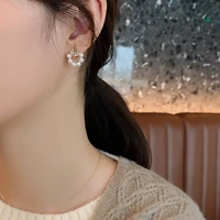 new fashion women earrings geometric earrings simple imitation pearl flower earrings female jewelry 2021trend ear stud earrings