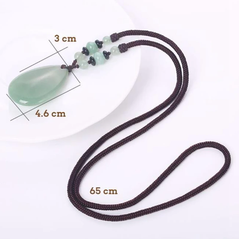 

Pretty Water Drop Pendant Necklaces Women Natural Stone Crystal Long Necklace Sweater Chain Jewelry