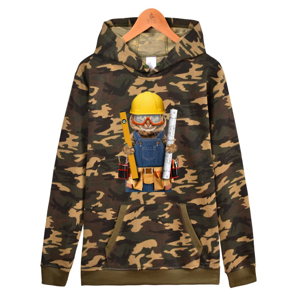 Модные классические толстовки с котом новинка популярные мужские/женские