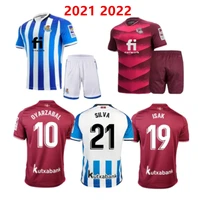 new 2021 2022 real sociedad home and away jersey 2122 outdoor boys training uniform oyarzabal silva isak januzaj football shirt
