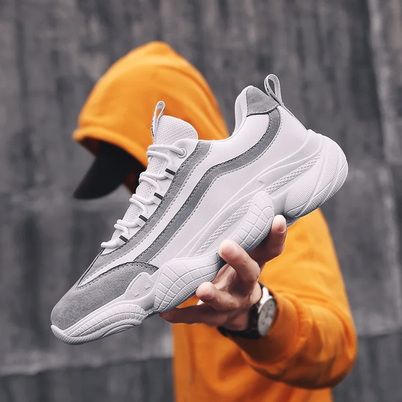 Кроссовки QWEDF мужские с вулканизированной подошвой дышащие сникерсы на танкетке