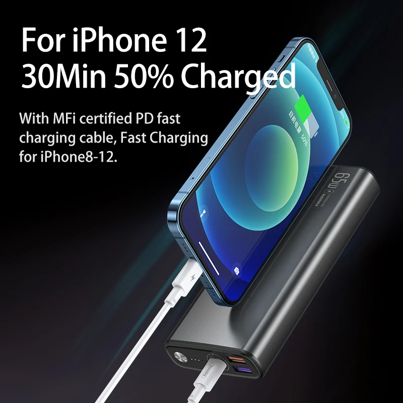 Notebook Power Bank 20000mAh 65w Two-Way Super Fast Charge Portable Powerbank Mobile Phone External Auxiliary Battery Charger | Мобильные