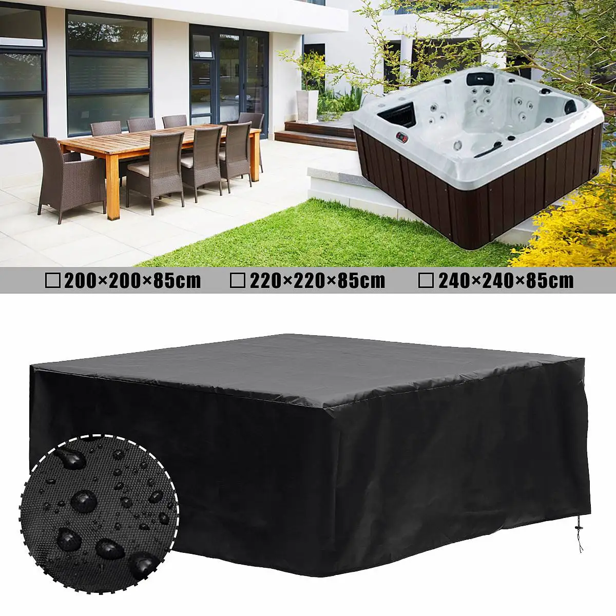 

200/220/240*85cm Hot Tub Dust Cover Durable, Anticorrosive, Anti-uv, Dust-proof, Heat-resistant And Cold-resistant