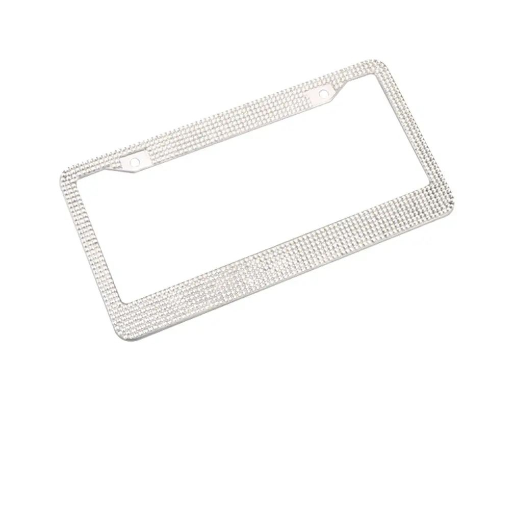 

Car Modification Diamond License Plate Frame Aluminum Alloy Safe And Waterproof Strong Adhesion Car Frame