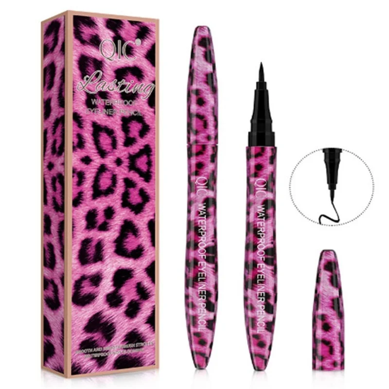 Pink Leopard Liquid Black Long Lasting Eye Liner Pencil Waterproof Eyeliner Smudge-Proof Cosmetic Long-lasting Makeup |