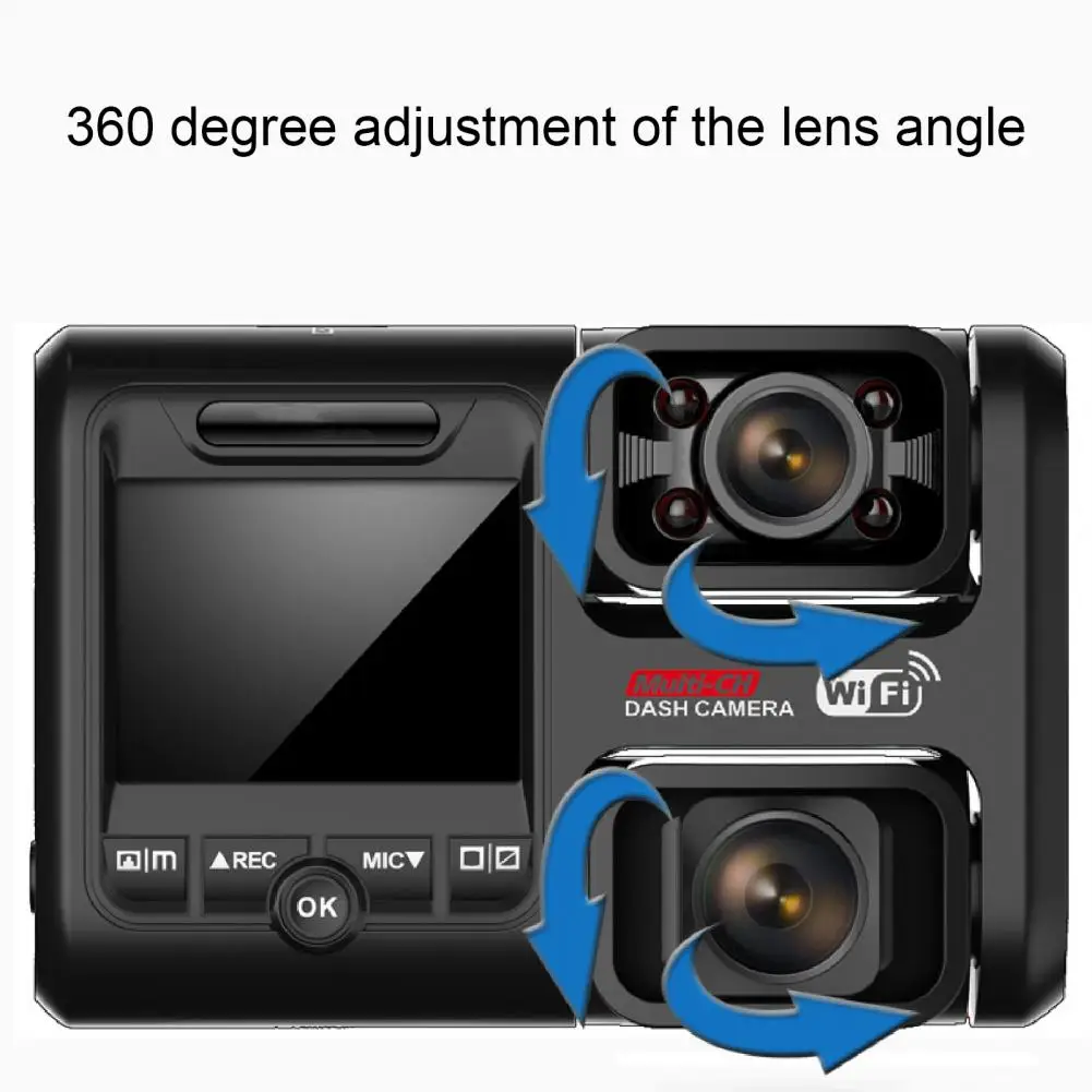 구매 80% 핫 세일!! 2160P HD 자동차 DVR 듀얼 렌즈 나이트 비전 파노라마 24h 파크 모니터 차량용 무선 대시 캠