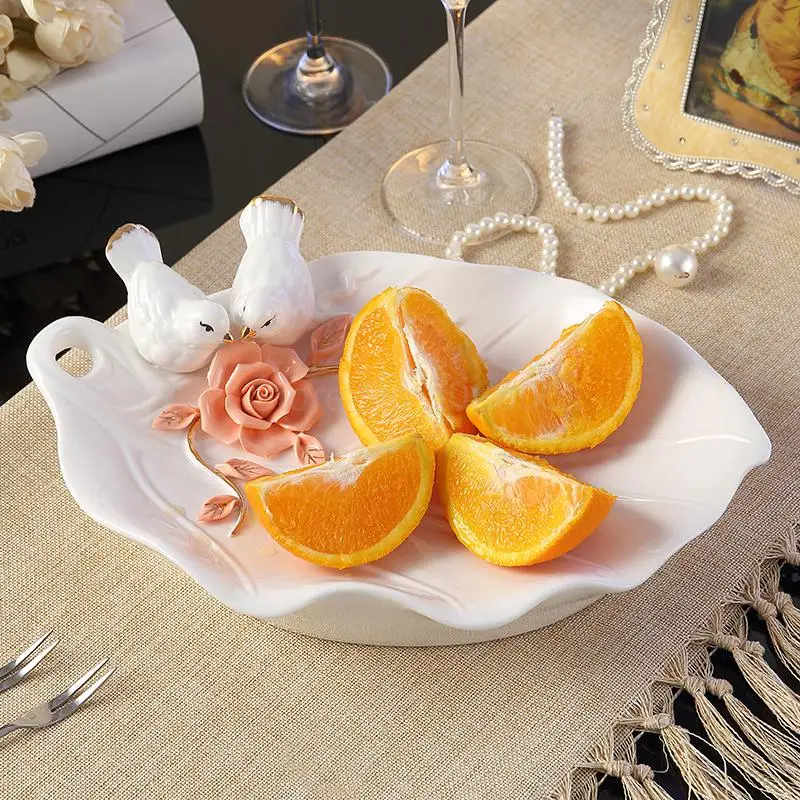 Необычное модное искусственное украшение Высушенные Фрукты тарелка Пара птиц