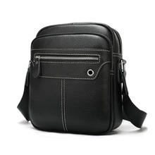 Bolso de hombro de cuero genuino para hombre...