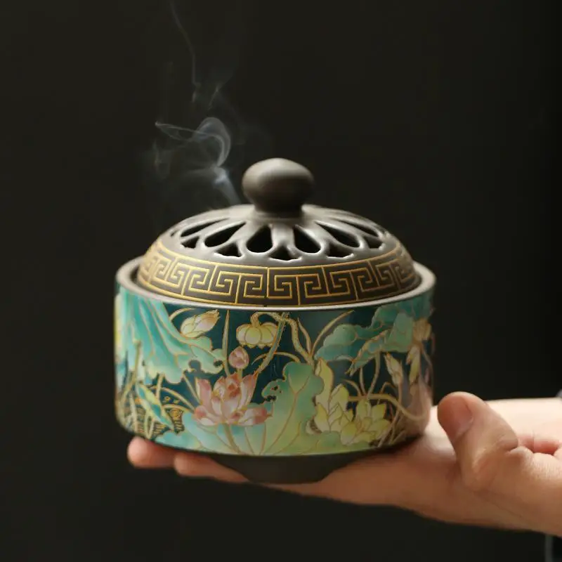 

Enamel Ceramic Backflow Incense Burners Creative Living Room Entrance Office Handicraft Ornaments Opening Gifts Incense Burners