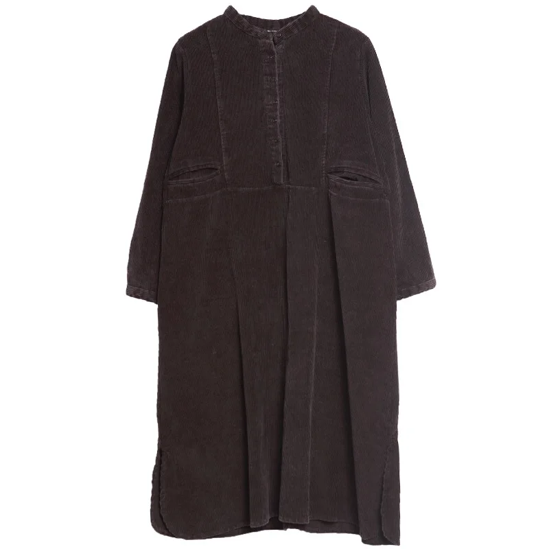 

Spring new han edition loose big yards dress stitching show thin corduroy contracted dress