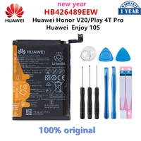 100 orginal huawei hb426489eew 4000mah battery for huawei honor v20honor play 4t proenjoy 10s replacement batteriestools