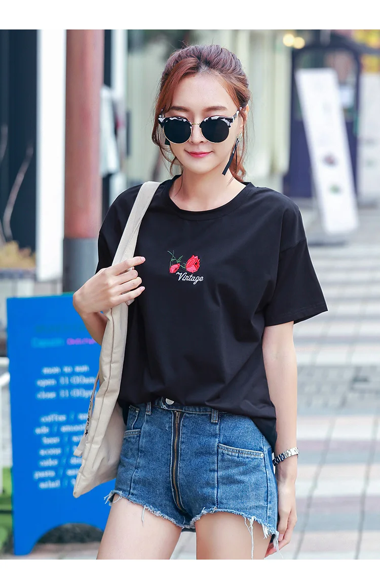 

Fashion Women mint Tops T-shirts Female 2019 Summer