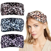 women headbands new leopard print knotted cross hair bands sports products antiperspirant yoga hair bands hair accessories 248