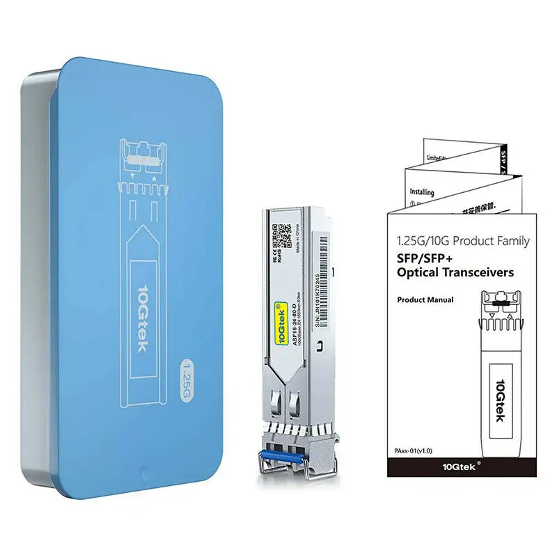 1.25G SFP Transceiver 1000Base-ZX 1550nm SMF up to 80KM Compatible with Cisco, Arista, Mellanox, Mikrotik etd.