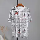 Одежда в стиле ретро Disney с Микки, новинка 2021, мужская и женская летняя футболка с коротким рукавом, футболка с 3D принтом, повседневные Забавные футболки
