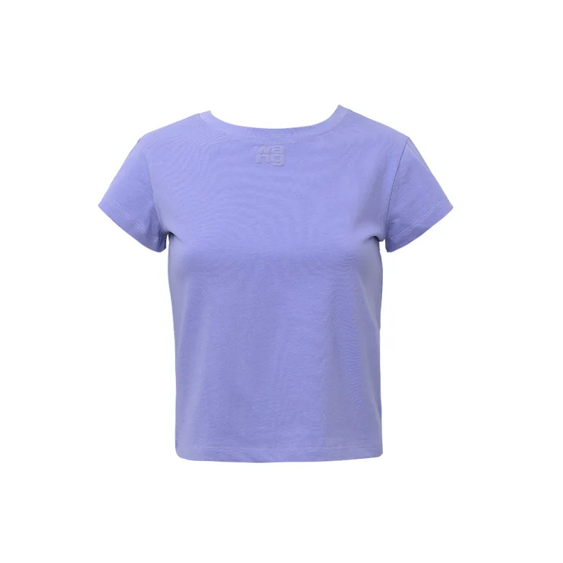 

Alexander AW Spring and Summer New Round Neck Solid Color All-match Blouse Letter Printing Short-sleeved Cotton T-shirt Women