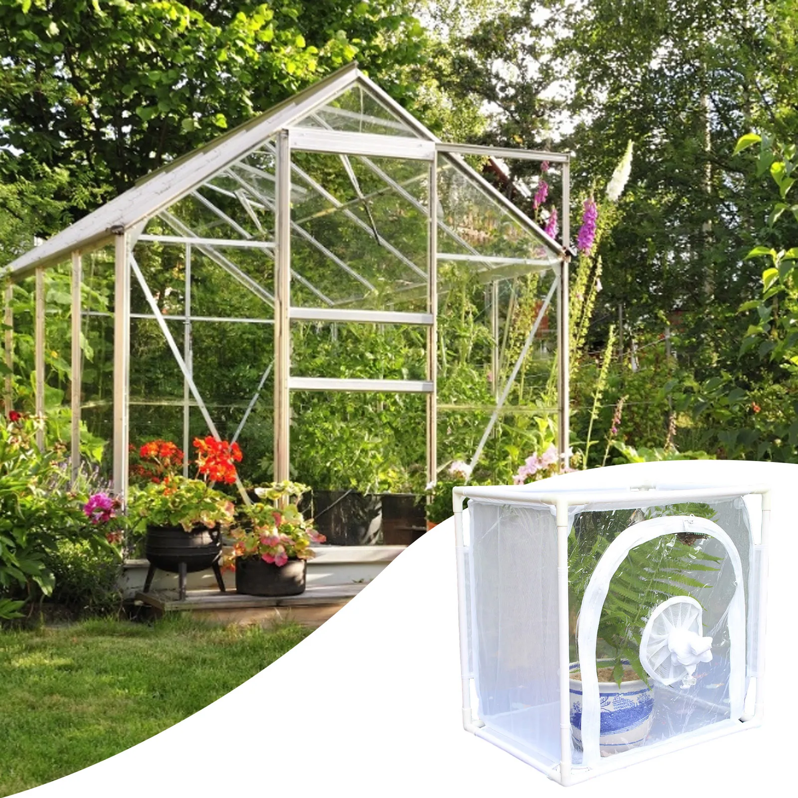 

Mini Plant Greenhouse PVC Multifunctional Gardening Plants Pot Cover Flower Insulation Shed Insect-proof Tent Indoor And kindly