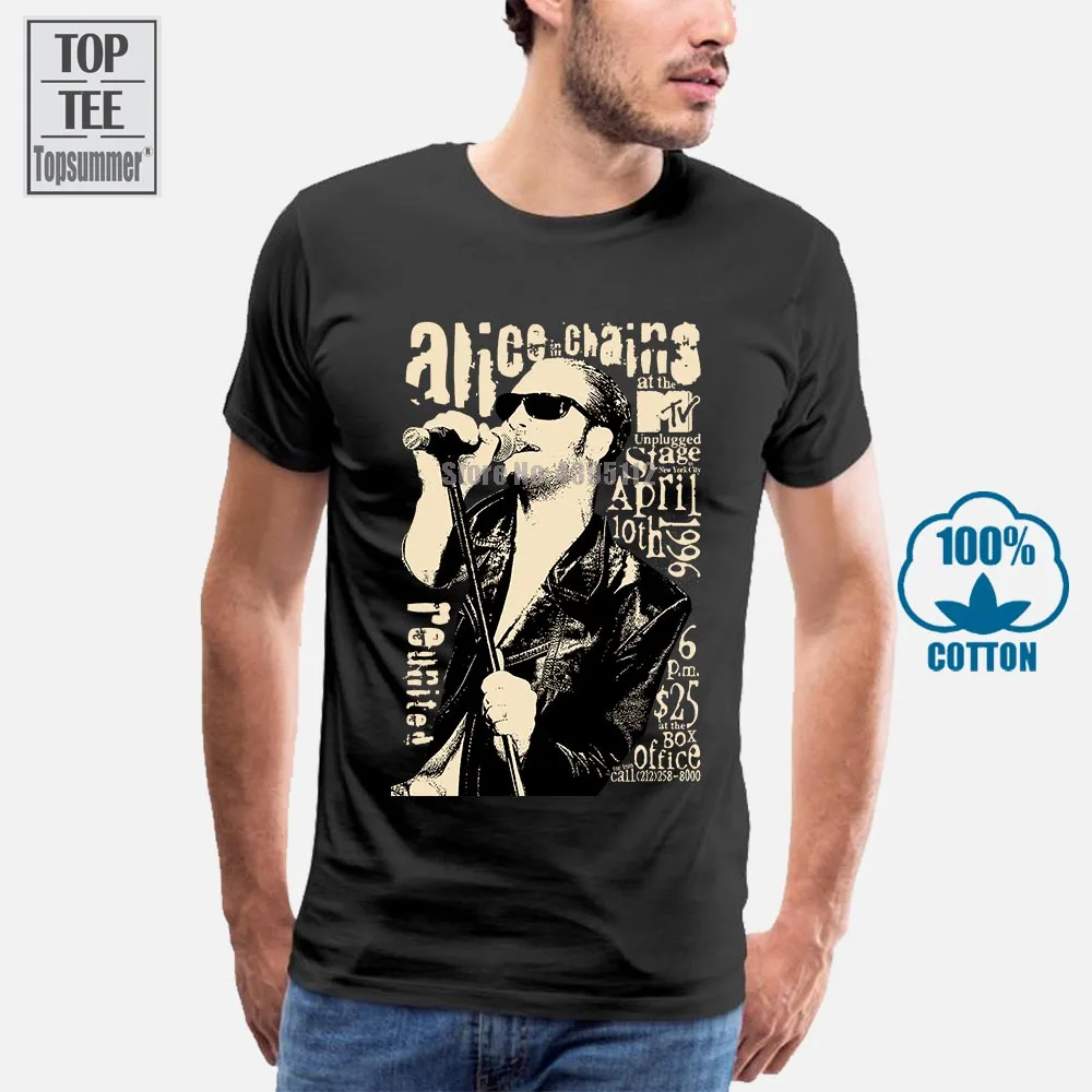 

Новинка, черная футболка Alice In Chain Mtv 1996 с гранж-рок-группой, размеры от S до 4Xl, Мужская футболка