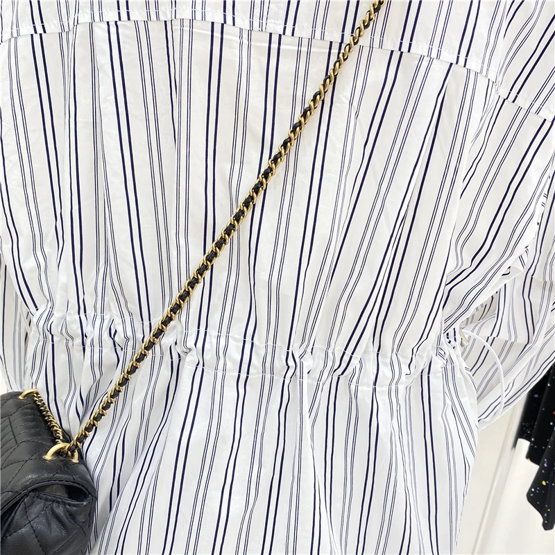 

2021 Fall Patchwork Stripes Simple Korean Style Sweatshirt Ladies New Loose Oversized Round Neck Hoodie Long Sleeve Casual Top