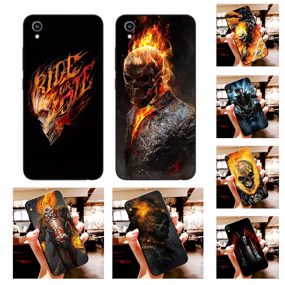 

NBDRUICAI Skull Biker Demon Ghost Rider Black TPU Soft Phone Case Cover For Vivo Y91c Y17 Y51 Y67 Y55 Y93 Y81S Y19 Y7S Case