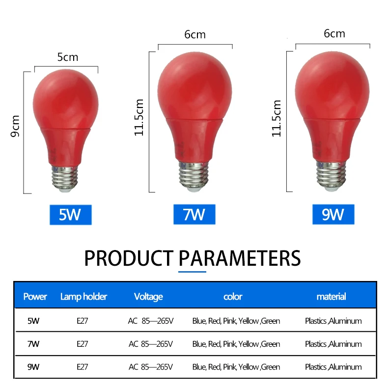 

E27 Colorful Globe Light Bulb Led Bar Light 5W 7W 9W Red Blue Green Yellow Pink Lampara Led Bombillas For Bar KTV Party Lighting