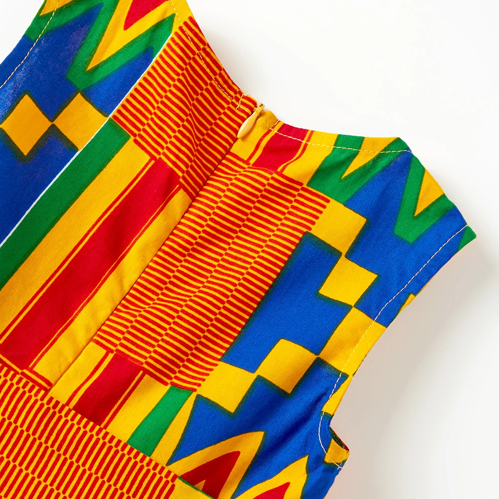 Африканская одежда для детей, для маленьких девочек, kente batik, платье с принтом, Анкара, платья, африканская Дашики, kente, традиционная одежда для детей