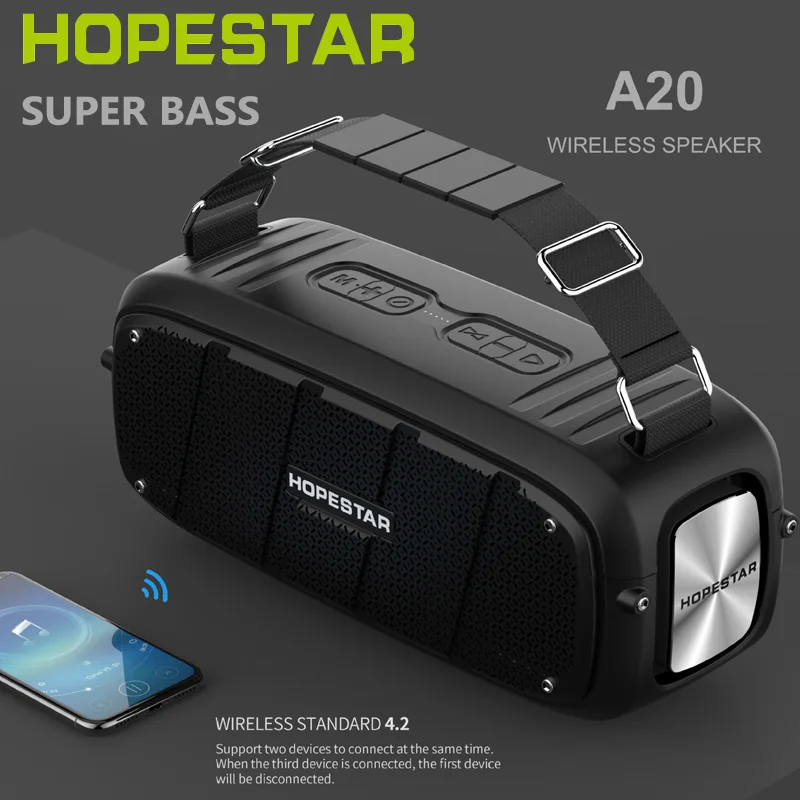 Bluetooth Колонка HOPESTAR A20 мощная с мощными басами 55 Вт Портативная колонка сабвуфером