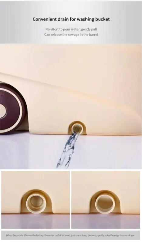 

US 360 Rotating Floor Mop Bucket Set wheel with 2 Microfiber Head Cleaning Tool