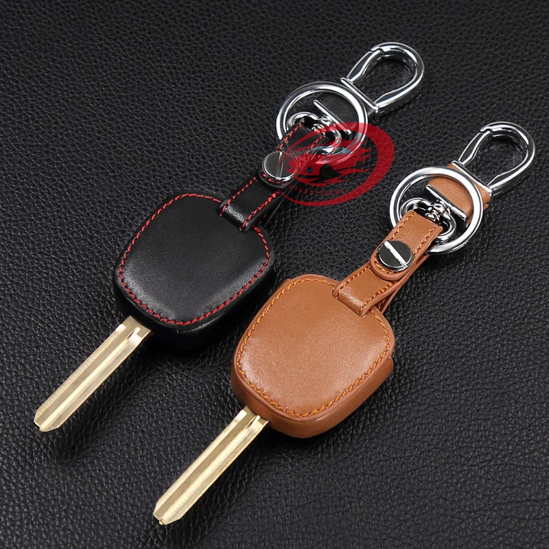 Hot sale car-cover 100% genuine leather car key cover for Toyota Tarago RAV4 Corolla Camry 3 Button remote case | Автомобили и