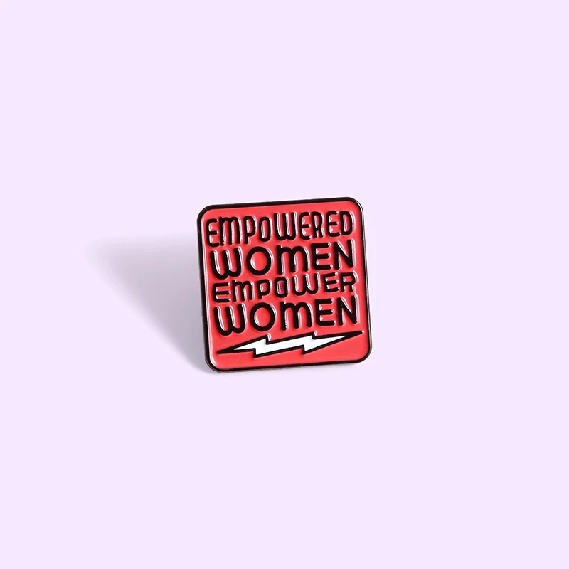 Женская эмалированная брошь Feminism красная в форме сумки или шляпы модная брошка