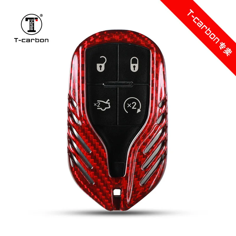 

For Maserati Levante Quattroporte Ghibli Carbon Fiber Key Case Cover