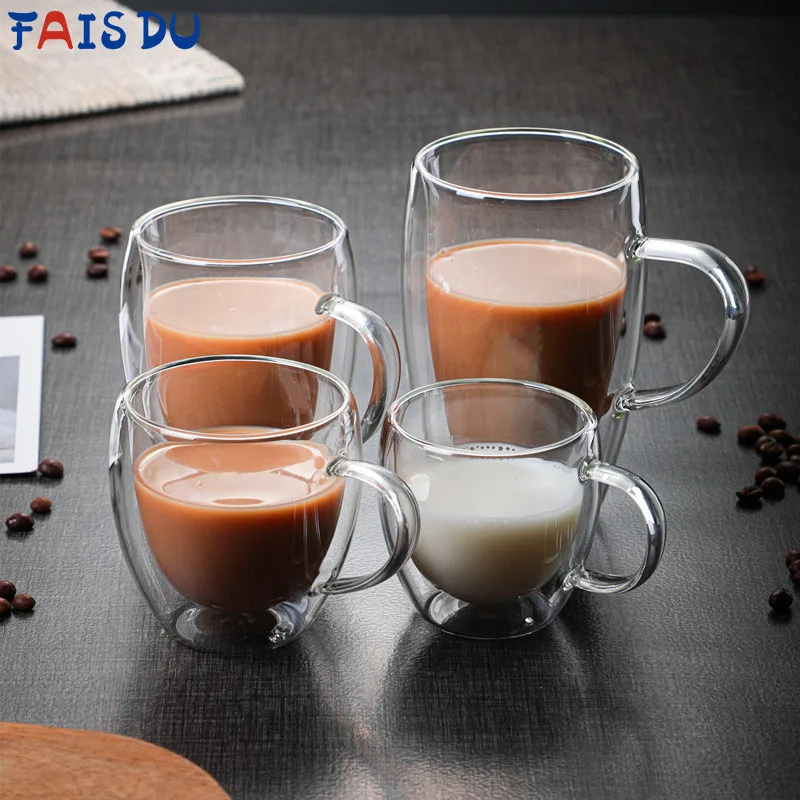 

Fais Du Double-wall Wine Glasses With Double Bottom Coffee Mug Bar Tea Milk Drinking Glasses For Drinks Christmas Cup Kitchen