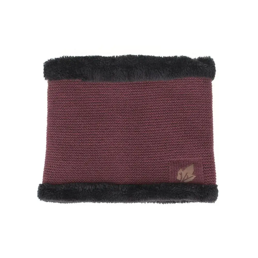 Red neck snood RoxCober, новинка, вязаные шапки Skullies, шапка с воротником, снуд для мужчин и женщин, береты-кепки Gorros, Мужская теплая однотонная зимняя шапка, шапка, комплект - Цвет: Red neck snood