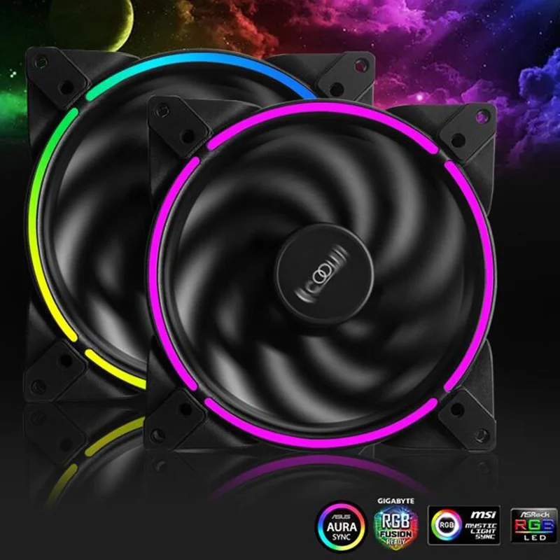 Pccooler HALO 14 см компьютер чехол Corona регулирующий вентилятор 4PIN & 3PIN RGB AURA Sync Процессор