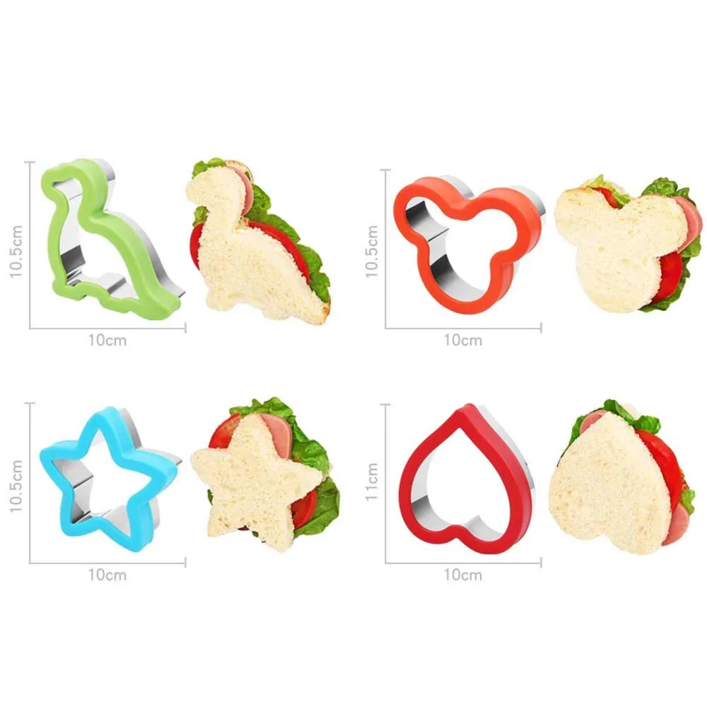 4 шт./компл. стильные стальные формочки для печенья Форма сэндвичей животных