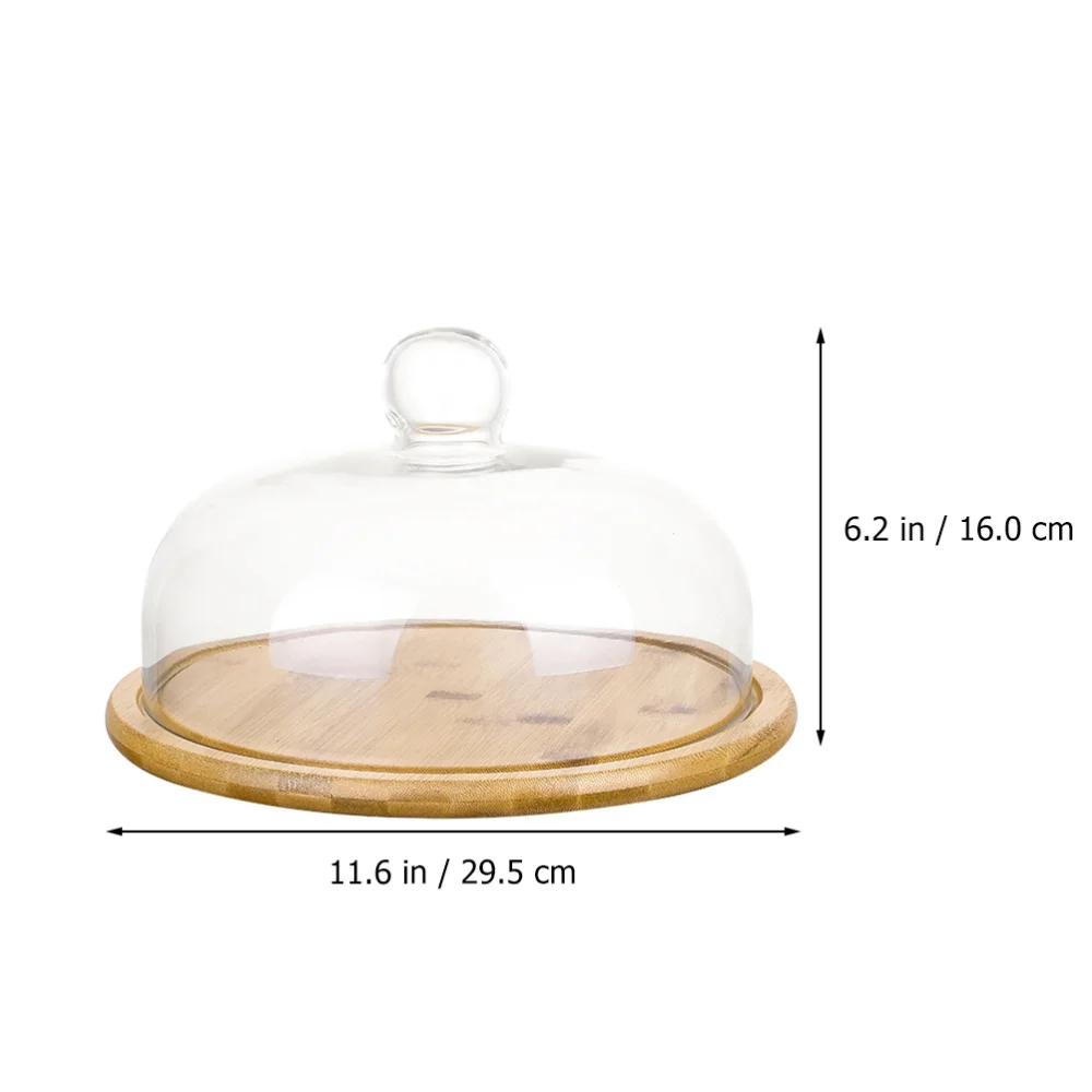 

1 Pc Household Bread Plate Pastry Plate Convenient Snack Tray with Glass Cover