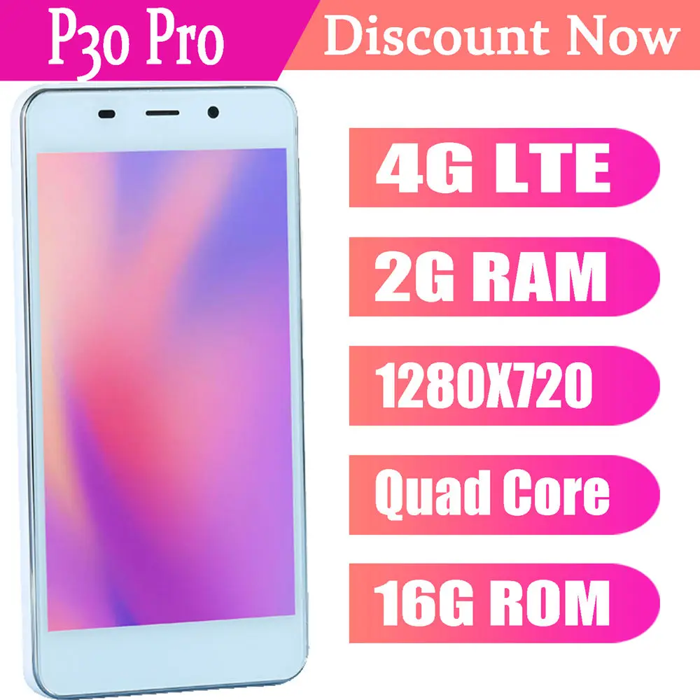 P30 Pro глобальные смартфоны четырехъядерный процессор 2G RAM + 16G ROM 4G LTE 5MP камера android 6