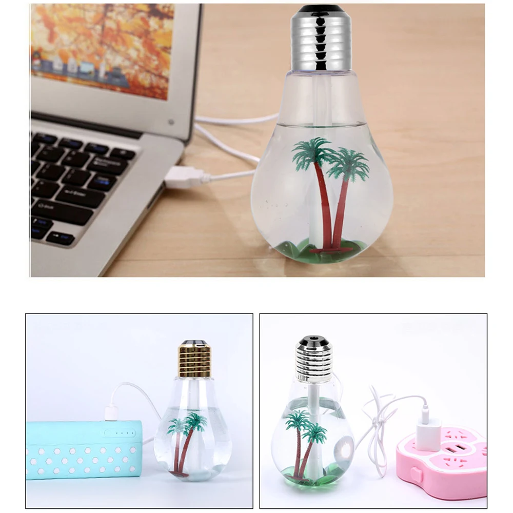 400ml LED Lamp Air Ultrasonic Humidifier For Home Essential Oil Atomizer Freshener Mist Maker Light Bulb With | Бытовая техника