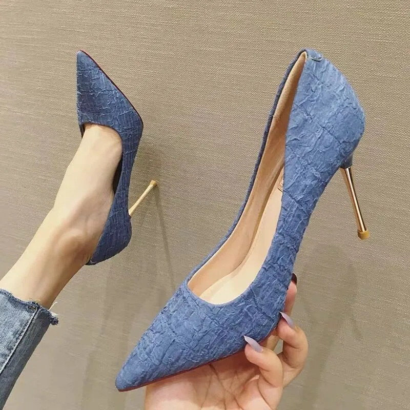 Туфли-лодочки женские на тонком каблуке 9 см Элегантные классические