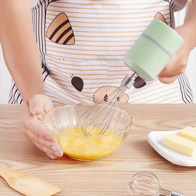 

2021 New Portable Handheld Electric Food Mixer High Power Wireless Electric Whisk Cute Egg Beater Dough Blender Shaker Milk Tool