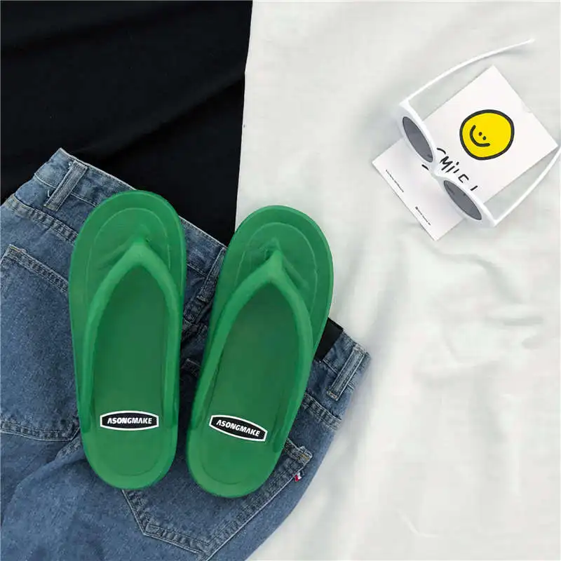 

Sunmer Women's Flip-Flops Number 41 Green Sandals Non Slip Shoes Woman Summer 2021 Skid-Proof Slippers For Men Flatform Tennis