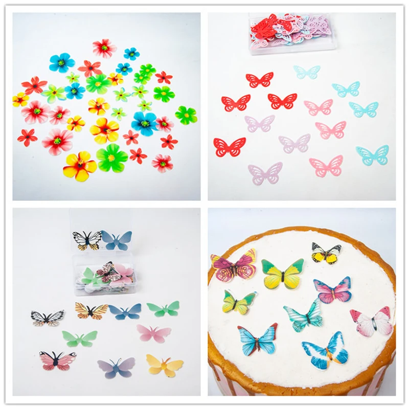 

Cake Decoration Edible Flowers Letters Snowflake Cake Stand Birthday Cake Decoration Tools Party Edible Wafer Paper Flowers