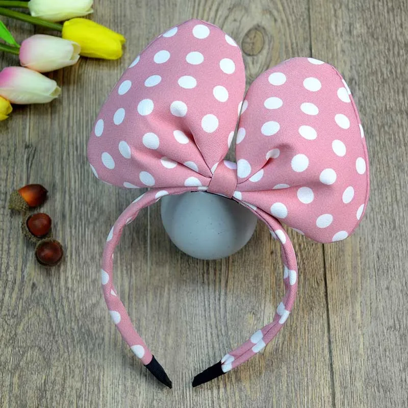 1 шт. Милая повязка на голову с бантом Минни красная волнистая ушками мыши для