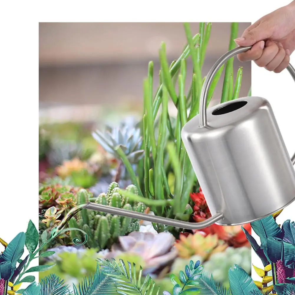 Gardening Watering Kettle Golden Stainless Steel 900ml Water Pot With Handle For Outdoor Long Can Planting Flower | Дом и сад
